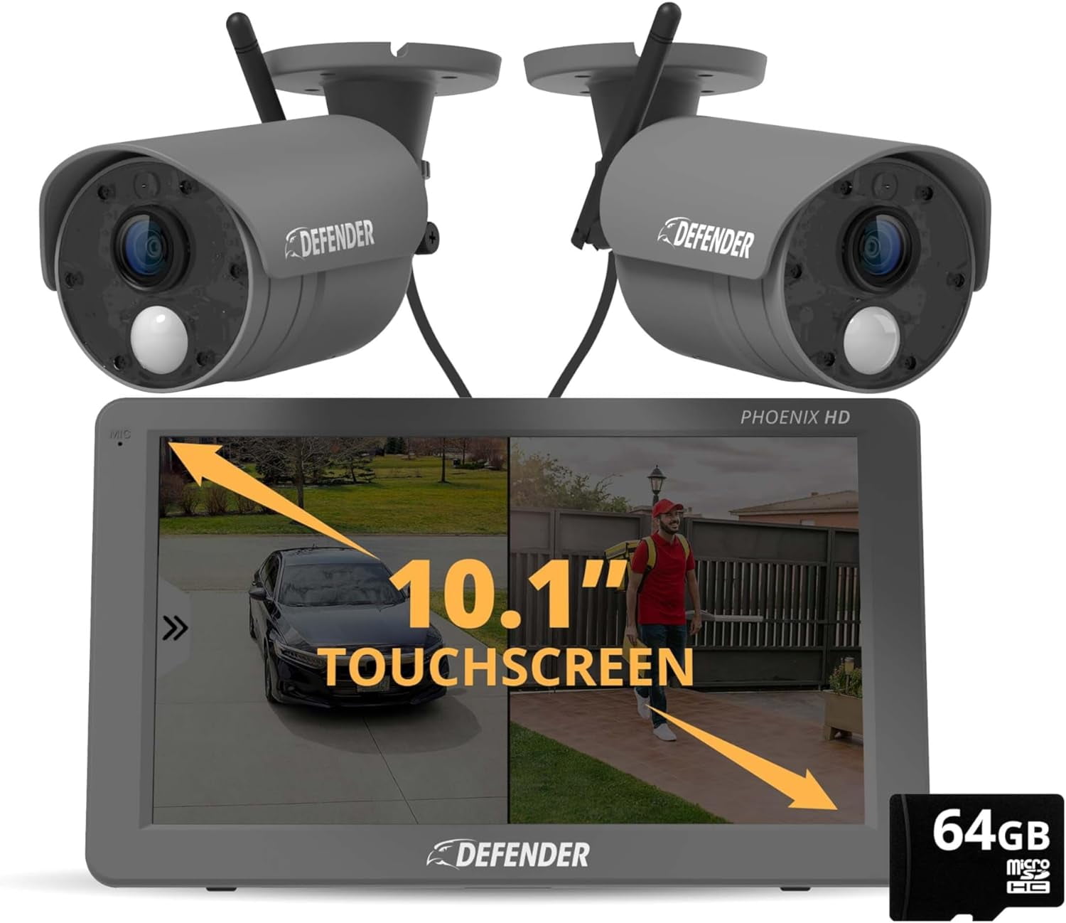 Defender Phoenix HD Wireless Security Camera System with 10.1