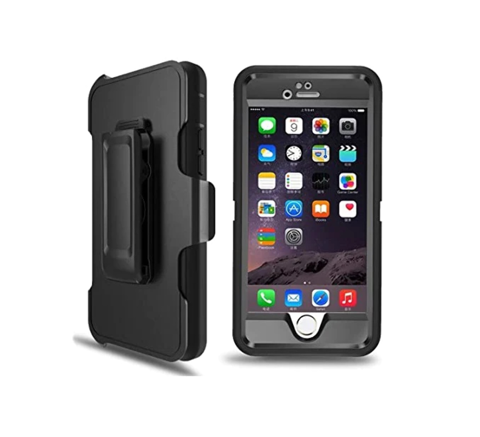 Defender Phone Case Shock Proof Rubber Case with Holster Heavy