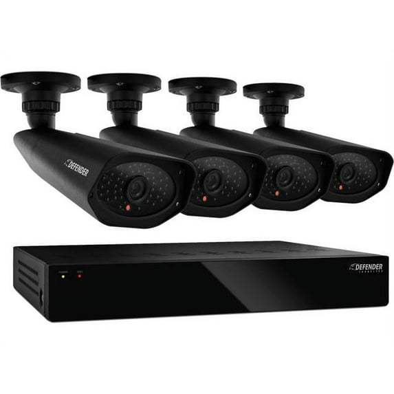 Defender Pro Connected 21110 8CH H.264 1 TB Smart Security DVR with 4 Ultra Hi-res Outdoor Surveillance Cameras and Smart Phone Compatibility Home Security