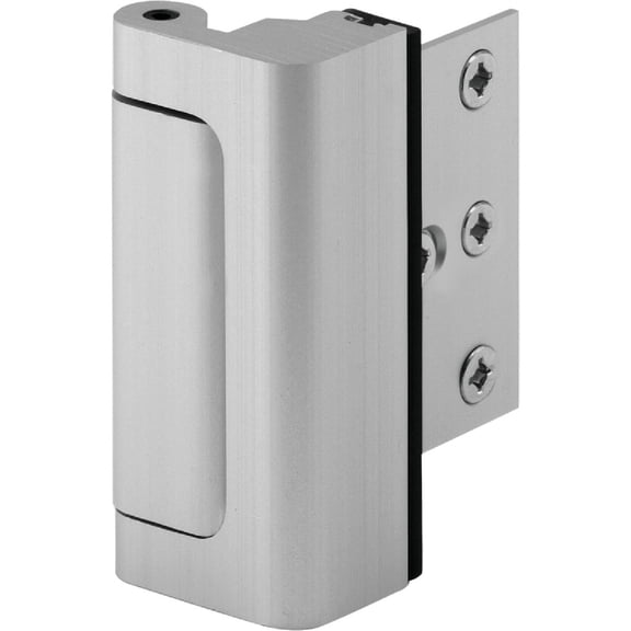 Defender Security Satin Nickel U 10827 Door Reinforcement Lock Add Extra, High Security to Your Home and Prevent Unauthorized Entry 3 Stop, Aluminum Finish - Pack of 2