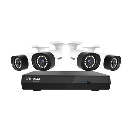 Defender Sentinel 4K Ultra HD POE Wired NVR Security System with 4 Cameras, Color Night Vision, Smart Human Detection & Mobile App