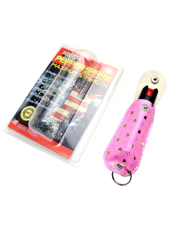 Defender-Xtreme 1/2 Oz Pepper Spray With Pink Heart Sheath Key Chain