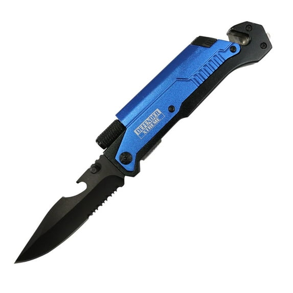Defender-Xtreme 8.5' Multi Function Folding Knife Blue Color Handle