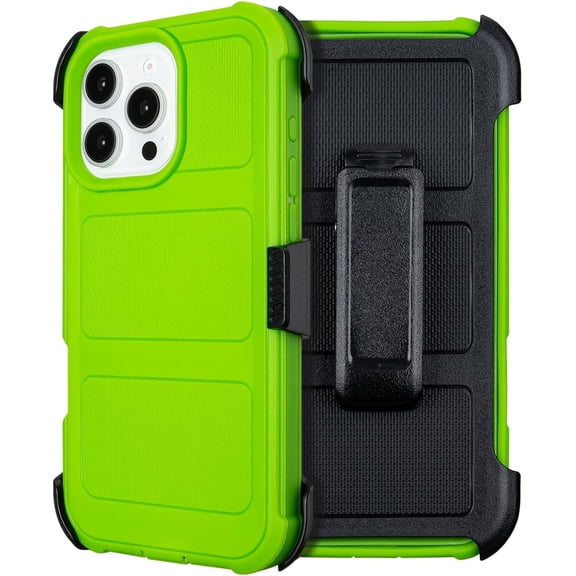 Defender for iPhone 16 Pro Max Case with Clip Holster,Heavy Duty Rugged Full-Body,2 Layers of Sturdy,Anti-Drop,Military-Grade Defender Cover for iPhone 16 Pro Max Phone Case (Black & Orange)