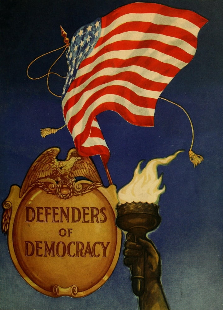 Defenders of Democracy 1919 Flag Canvas Art - Unknown (18 x 24)