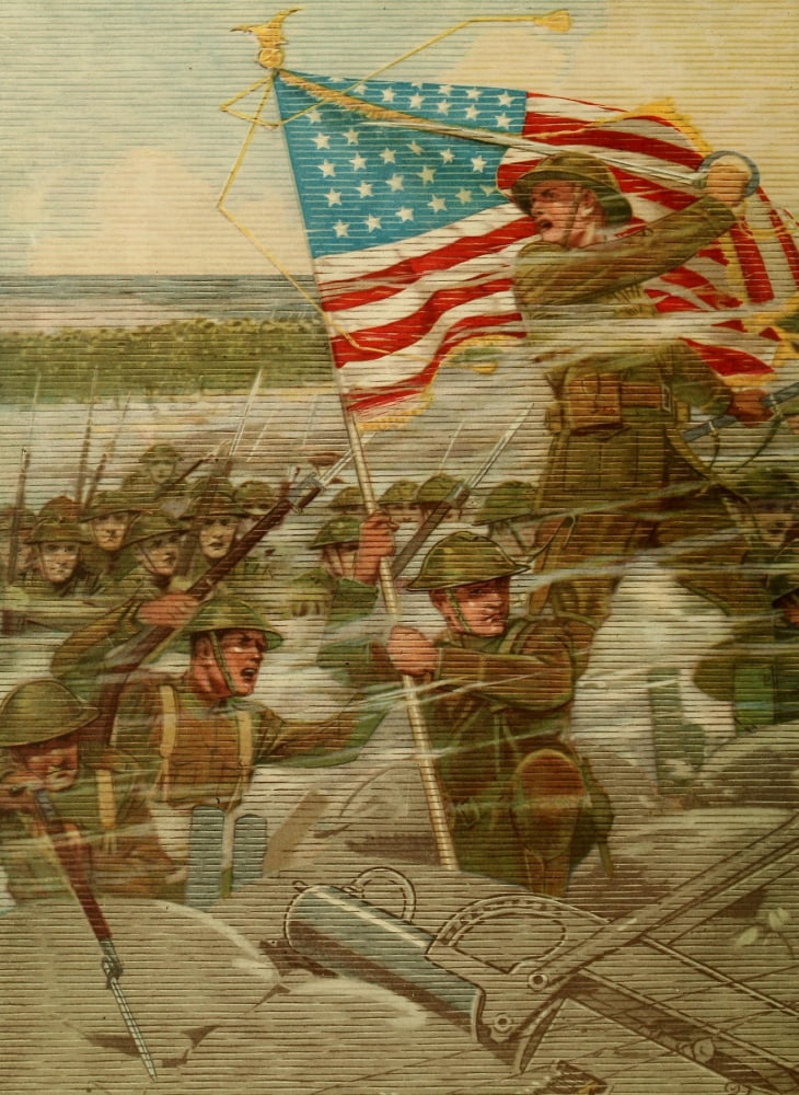 Defenders of Democracy 1919 Into battle 1 Canvas Art - Unknown (24 x 36)