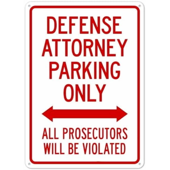 Defense Attorney Parking Only Sign Parking Signs Metal Sign NO.27214 Metal Tin Sign 8x12 Inch - Clear Warning for Home & Business Use