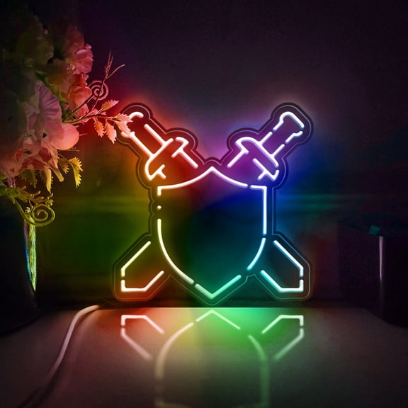 Defense Shield Led Light Box, Dimmable Neon-Like Light Signs USB Power for Wall Decor Bedroom Decoration, Color Flow Effect (WxH) 6"x6"