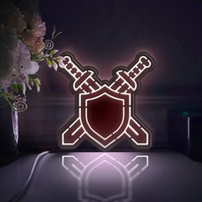 Defense Shield Led Light Box, Dimmable Neon-Like Light Signs USB Power for Wall Decor Bedroom Decoration, Static Light (WxH) 16"x16"