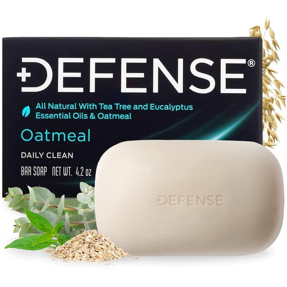 Defense Soap All Natural Oatmeal Bar Soap for Men | Made by Wrestlers with Tea Tree Oil & Eucalyptus Oil to Promote Healthy Skin