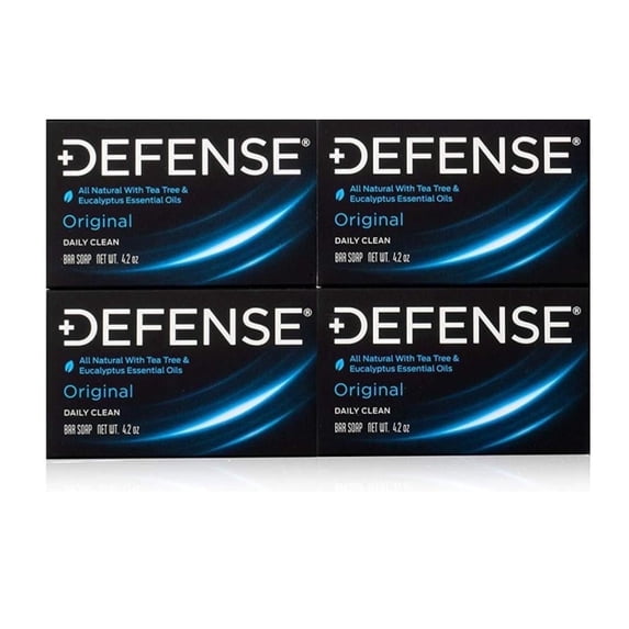 Defense Soap Body 4 Bar Value Pack | Natural Tea Tree Oil & Eucalyptus Oil