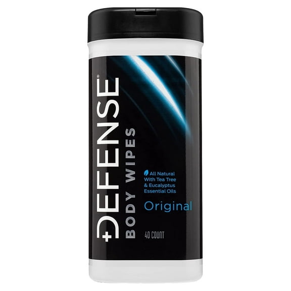 Defense Soap Body Wipes 40 Count | 100% Natural and Pure Pharmaceutical Grade Tea Tree Oil and Eucalyptus Oil Help Wash Away Ringworm, Jock Itch, Athlete's Foot, Acne, Psoriasis