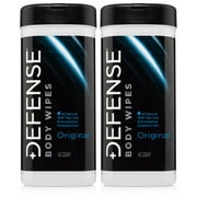 Defense Soap Body Wipes 40 Count Pack of 2 with All Natural Tea Tree Oil | Post Workout, Sport, Wrestling, Camping, Shower Wipes for Men and Women