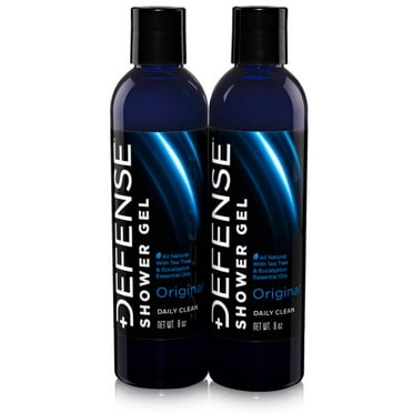 Defense Soap Organic Tea Tree Body Wash | All Natural Shower Gel with Tea Tree Oil, Eucalyptus Oil, and Aloe Vera. Wrestling Inspired, For All Mens & Womens Skin Types. 8 oz (Pack of 2)