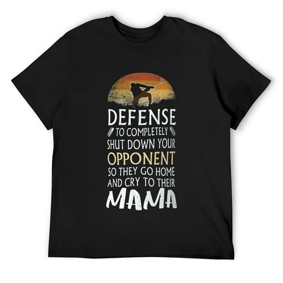 Defense Sport Tee Funny Ice Hockey Defenseman Player Saying T-Shirt Black