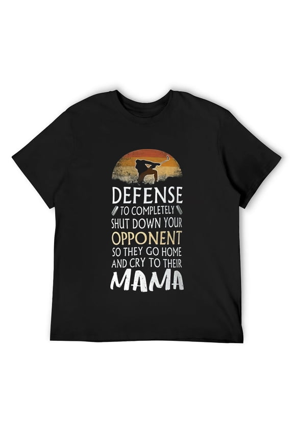 Defense Sport Tee Funny Ice Hockey Defenseman Player Saying T-Shirt Black