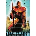 thumbnail image 1 of Defense of the capital city a soldier stands with a rifle and fixed bayonet, behind him a cathedral and what appears to be a municipal building. Poster Print by Tomas (24 x 36), 1 of 1