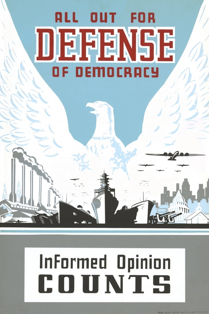 Defense of Democracy Informed Opinion Counts Retro Vintage WPA Art ...