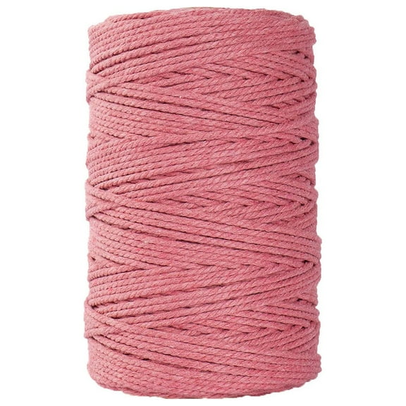 DefiDgd 0.118inch(W) 328ft(L) Macrame Cotton Rope Yarn Twine for Knitting Clothes Decor Hanger Crafts Knitting Making Supplies(Pink)