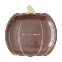 DefiDgd 10pcs Fall Thanksgiving Pumpkin Shaped Paper Plate,Serving Tray for Holiday Thanksgiving Events Dining Weddings Party Table Decoration Supplies(Coffee)
