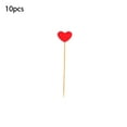 thumbnail image 1 of DefiDgd 10pcs Red Heart Shaped Fruit Toothpicks,Wooden Cocktail Picks,Mini Charcuterie Skewers for Wedding Birthday Summer Pool Party, 1 of 6