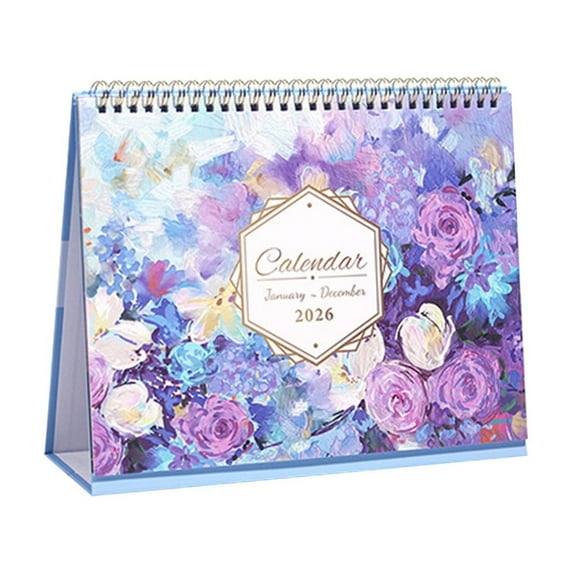 DefiDgd 10x8inch 2026 Small Desk Calendar,Desk Calendar from January 2026 - December 2026,with Flower Design,for Office Home Planning And Organization(A)