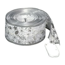 DefiDgd 118inch Christmas Ribbon Lights Christmas Tree Decorations,Battery-Powered Christmas Tree Ribbon Lights for Holiday Party Weddings Indoor Christmas Tree Decorations(Silver)