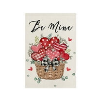 DefiDgd 12.6x18.5inch Valentine's Day Floral Love Heart Garden Flag,Small Garden Flags for Outdoor Garden Yard Holiday Valentine's Day Decoration(G)