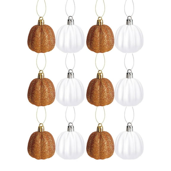 DefiDgd 12Pcs Pumpkin Pendants,Hanging Decorations Plastic Mini Pumpkin,Decoration for Halloween Harvests Festival Thanksgiving And Other Festive Decorations