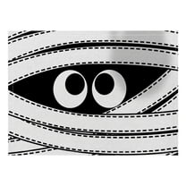 DefiDgd 12x18Inch Halloween Dining Table Placemats,Washable Non-Slip Linen Bandage Ghost Table Mats Heat-Resistant Dinner Place Mats,for Holiday Party Kitchen Dinnerware Dining Decor(B)