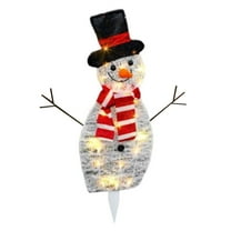 DefiDgd 13.8x5.5inch Christmas Yard Signs Christmas Decorations Outdoor,Snowman Yard Decorations with LED Lights for Indoor Outdoor Christmas Decorations Yard Garden Decor(A)