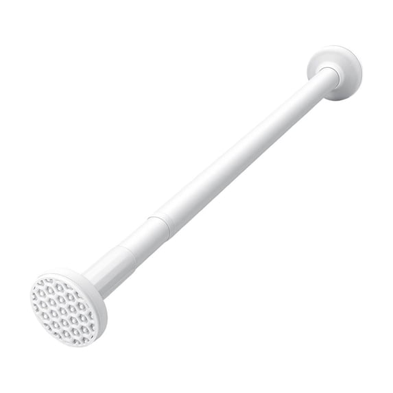 DefiDgd 14-20inch No-Drill Telescopic Curtain Rod, Stainless Steel Adjustable Tension Pole for Shower Curtains Clothes Drying Space Saving(White)