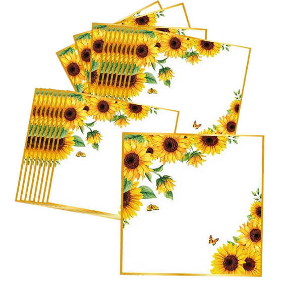 DefiDgd 16Pcs Fall Paper Napkins Table Decoration,Maple Leaves Sunflowers Pattern Napkins,Disposable Hand Towels,for Fall Thanksgiving Harvest Party Home Dinner Table Bathroom Supplies(B)