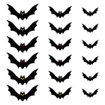 DefiDgd 18pc Halloween Hanging Bats Scary,Fake Black Hanging Flying Bat Spooky for Yard Sign Outdoor Indoor Lawn Decorations Party Supplies