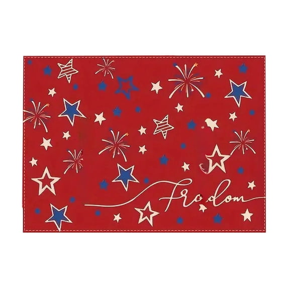 DefiDgd 18x12inch USA Anniversary Patriotic Placema,Red Blue and White Heat Insulation for 4th Of July Party Dinner Banquet Tabletop Home Decoration Supplies(G)