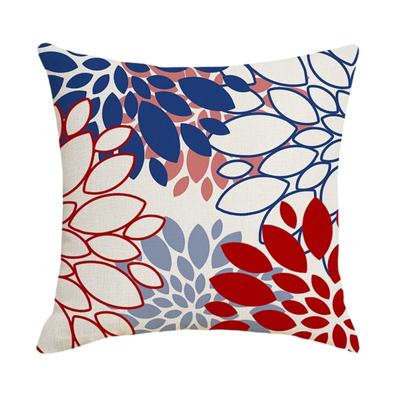 DefiDgd 18x18inch 4th of July Pillow Covers,Red White Blue Patriotic Star Pattern All Season Indoor Throw Pillowcase for Independence Day Party Sofa Couch Home Decoration(H)