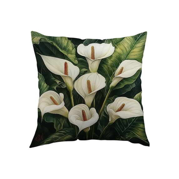 DefiDgd 18x18inch Spring Flower Embroideried Pillow Cover,Flower Pattern Floral Decorative Soft Cushion Case for All Season Couch Chair Living Room Home Decor Gift(H)