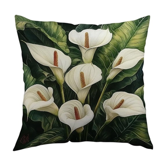 DefiDgd 18x18inch Spring Flower Embroideried Pillow Cover,Flower Pattern Floral Decorative Soft Cushion Case for All Season Couch Chair Living Room Home Decor Gift(H)