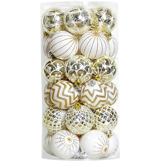 DefiDgd 2.36inch 30pcs Christmas Mini Balls Pendants,Multicolour Shatterproof Christmas Tree Ball Ornaments Set,for Holiday Wreath Party Xmas Tree Home Decorations(B)
