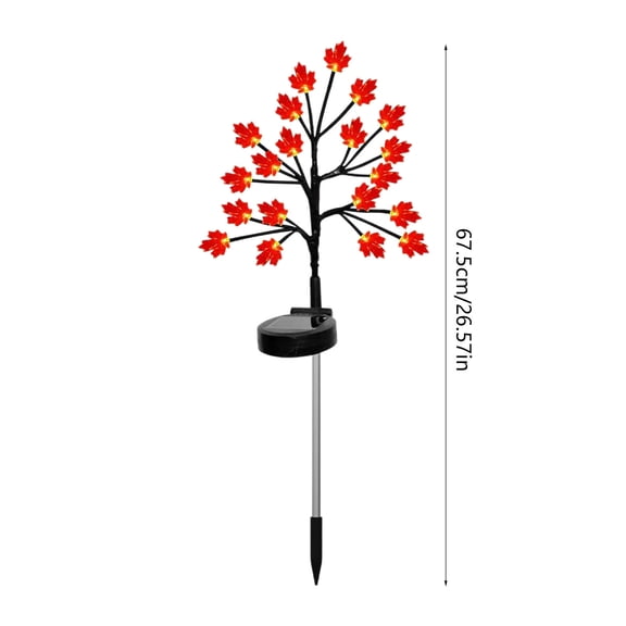 DefiDgd 20LEDs Thanksgiving Fall Solar Maple Leaf Lights Yard Signs,Fall Decor Thanksgiving Decorations,Waterproof Outdoor Lights for Yard,Pathway Harvest Decor(B)