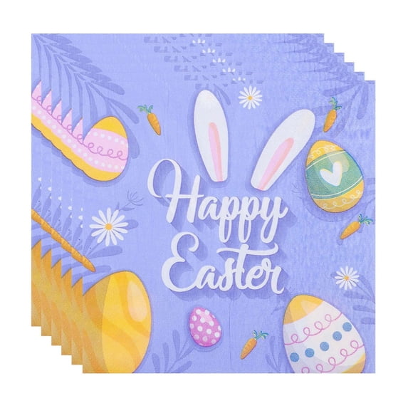 DefiDgd 20pcss Easter Bunny Egg Disposable Guest Napkins,Go Back Buy Watercolor Dinner Hand Towel Paper Napkins for Bathroom Spring Birthday Party Table Supplies(A)