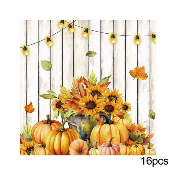 DefiDgd 24Pcs Fall Paper Napkins Table Decoration,Maple Leaves Sunflowers Pattern Napkins,Disposable Hand Towels,for Fall Thanksgiving Harvest Party Home Dinner Table Bathroom Supplies(A)