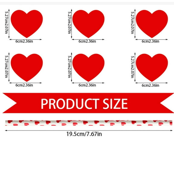 DefiDgd 24Pcs Valentine's Day Paper Straws,Drinking Straws Disposable Love Heart Slices White Stripe Straws for Wedding Birthday Party Home Decorative Supplies(A)