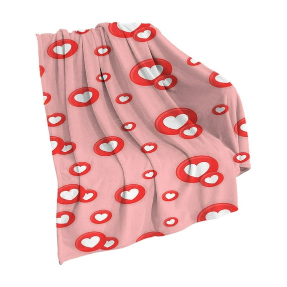 DefiDgd 29.5x39inch Valentine's Day Fuzzy Love Heart Throw Blanket,Lightweight Soft Flannel Blanket for Home Bed Sofa Couch Chair Sleeping,Valentine's Day Decoration(B)