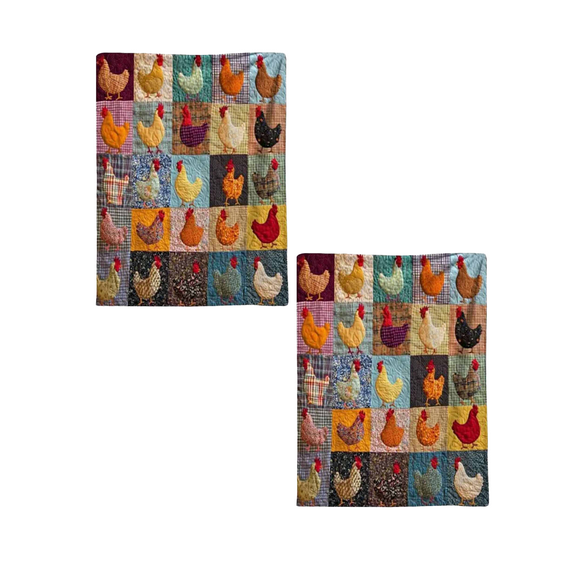DefiDgd 2PCS 59.1x39.4inch Rustic Chicken Blanket,Soft Lightweight Vintage Chicken Pattern Blanket,Colorful Blanket for Couch Room Home Decoration,Gift for Family(CC-2pc)