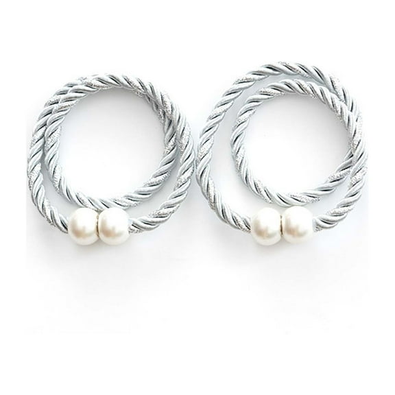 DefiDgd 2pcs 16inch Magnetic Curtain Straps Clips,Decorative Rope Curtain Holdbacks,Convenient Draperies Ties Backs for Thin or Thick Window Draperies(Gray)