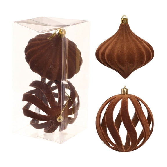 DefiDgd 2pcs 3.94in Christmas Balls Set Flocking Ball Ornament,Festival Decors For Christmas Tree With Velvety Storage Box Soft Flocking Tree Decors(D)