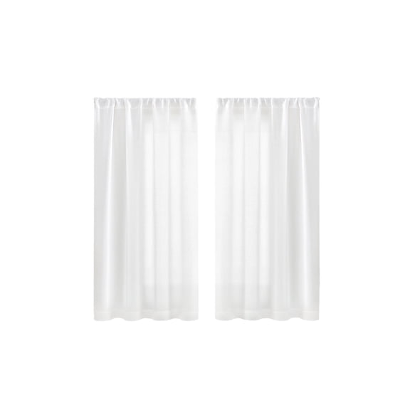 DefiDgd 2pcs 30x36inch Linen Short Curtains,Translucent Light Blocking Short Kitchen Window Curtains for Blocking Cabinet Kitche Livingroom Home Decoration(White)
