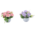 thumbnail image 1 of DefiDgd 2pcs Decorative Small Faux Potted Flowers,Fake Plants Silk Flowers with Round Pot for Wedding Kitchen Office Desk Tabletop Centerpiece Home Decor(Pink+Purple), 1 of 5