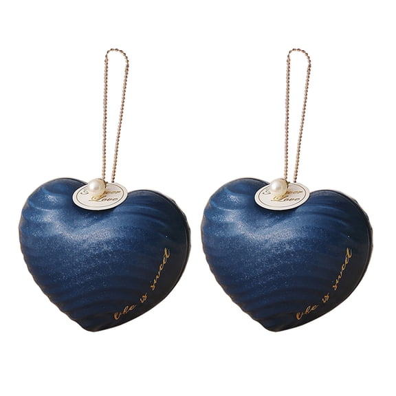 DefiDgd 2pcs Heart Shaped Candy Boxes with Lifting Rope,Small Tins Decorative Gift Packing Containers for Valentine's Day Wedding Festival Birthday(Dark Blue)